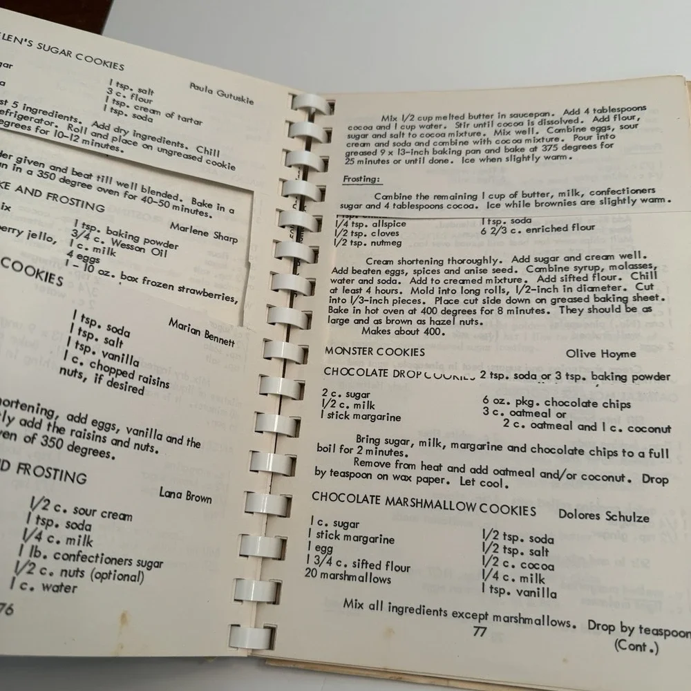 Peace Lutheran Church Women's Missionary League Iowa Cookbook Spiral Bound READ